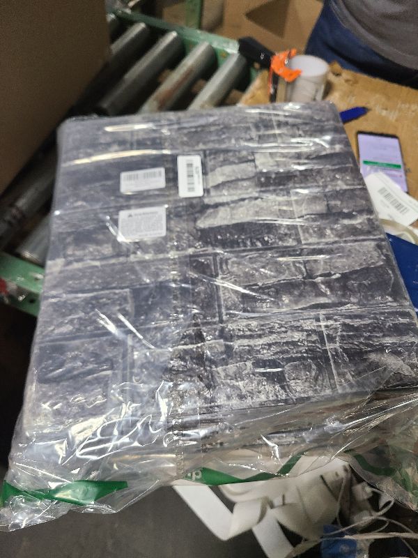 Photo 1 of 20PCS 3D Wall Panels Peel and Stick 3D Brick Wallpaper Peel and Stick Faux Stone Wall Panel Foam Brick Self-Adhesive Wallpaper (Black 20pcs)