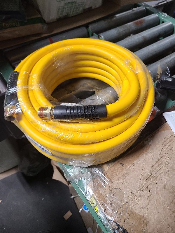 Photo 1 of 1/2 Inch x 50ft. Hybrid Air Compressor Hose with 1/2 in. MNPT Ends and Bend Restrictors