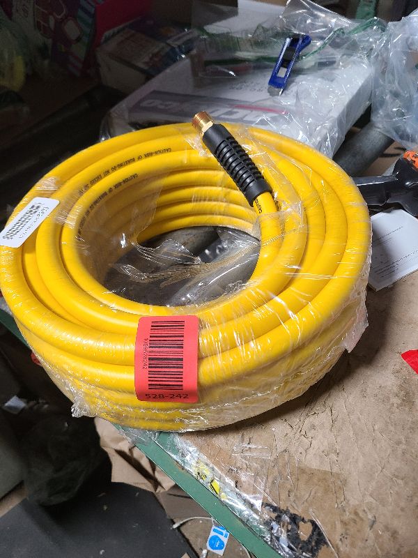 Photo 1 of 1/2 Inch x 50ft. Hybrid Air Compressor Hose with 1/2 in. MNPT Ends and Bend Restrictors