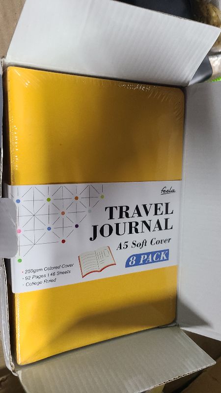 Photo 1 of 16 Pack Soft Cover Journal Bulk, Feela Lined Notebooks College Ruled for Work for Women Girl Writing, Blank Travel Journal Note Taking Notebook School Business Supplies, 8.2” x 5.5”, A5, Yellow