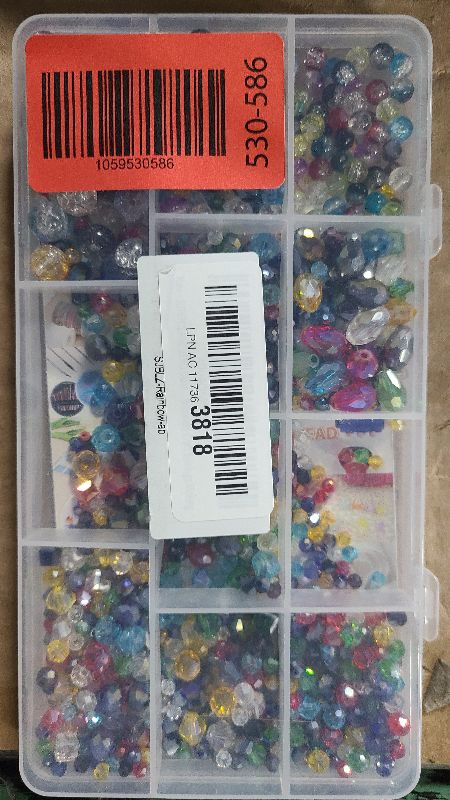 Photo 1 of 1076PCS FIVEIZERO Crystal Glass Beads for Jewelry Making, Assorted AB Rainbow Craft Faceted, Round, Bicone and Teardrop Beads for DIY Bracelets, Necklaces, Suncatchers and Crafts Making