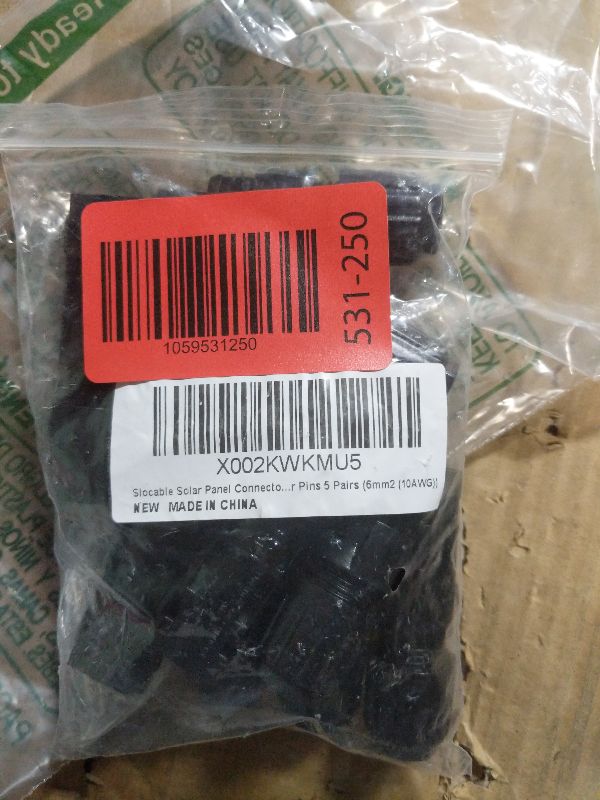 Photo 1 of 10AWG Solar Panel Connector, 6mm 1500V IP68 Waterproof 70A PV Plug Tinned Copper Pins,5 Pairs
