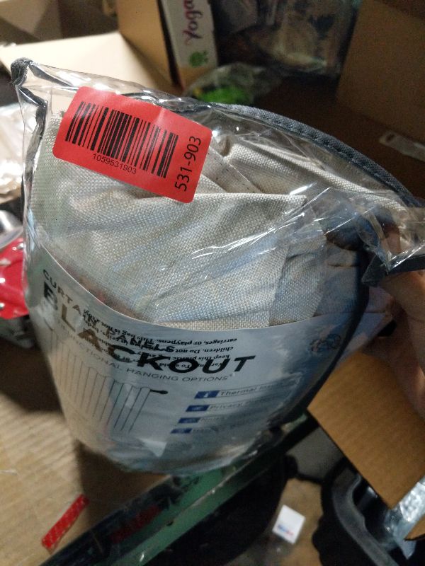 Photo 1 of 100% Blackout Shield Linen Blackout Curtains for Bedroom 84 Inches Long, Back Tab/Rod Pocket Living Room Drapes, Thermal Insulated Blackout Curtains 2 Panels Set, 50" W x 84" L, Cream