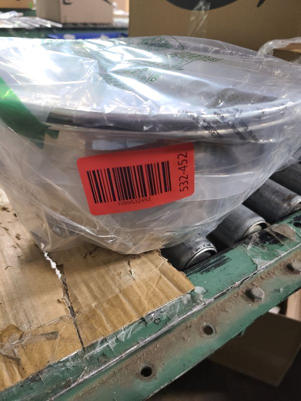 Photo 1 of 18/8 Stainless Steel Microwell Colander, 5QT Large Capacity with Handle Kitchen Food Strainer Basket for Washing Vegetables, Fruits, Rice, and Pasta (primary colour, 5QTColander+5QT Mixing bowl)