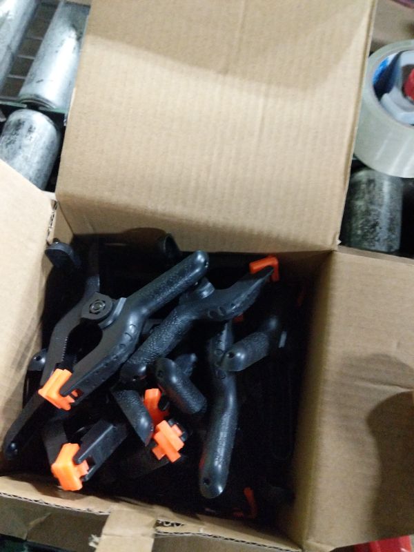 Photo 1 of 24 Pack 3.5 inch Plastic Spring Clamps, Black Heavy Duty Clips, Backdrop Clips, Plastic Clamps for Crafts, Backdrop Stand, Woodworking, Photography