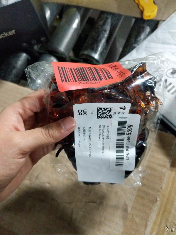 Photo 1 of 12 Pieces Medium Size Hair Claw Clamp 1.38×1.38×1.57inch No-Slip Grip Jaw Clips for Women and Girls Hair Accessories Barrettes Stocking Stuffers(Black and Brown)