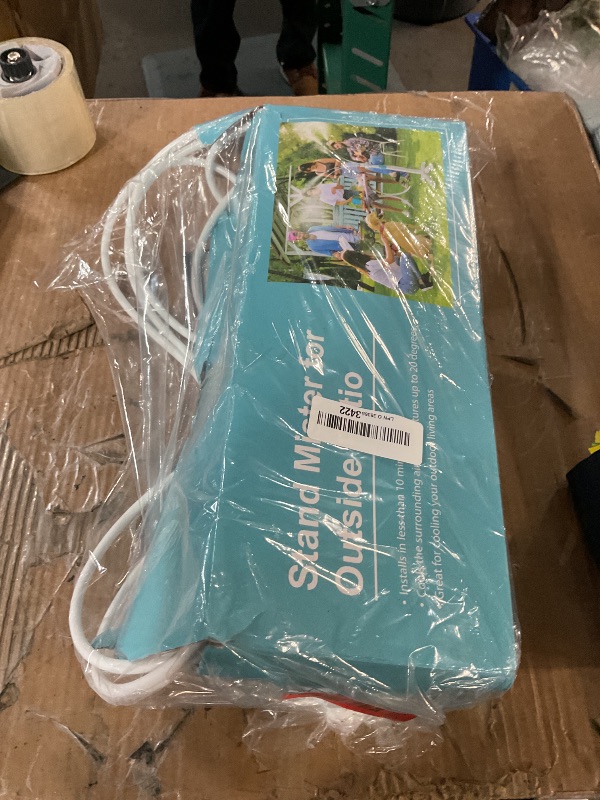 Photo 1 of Stand Misters for Outside Patio, Stand Up Misters with Adjustable 46in Height, 5 Brass Nozzles and 26FT Line, Portable Water Mister for Patio, BBQ, Pool, and Water Activities