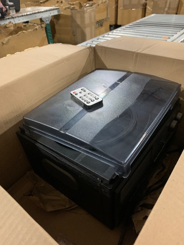 Photo 1 of (used)(see images) 9 in 1 3-Speed Turntable Record Player with Bluetooth, AM/FM Radio, USB/SD/MMC Playback, CD/Cassette, Remote Control