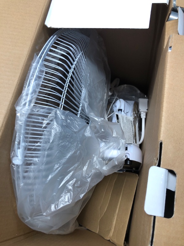 Photo 1 of Comfort Zone Oscillating Wall Mount Fan with Adjustable Tilt, 16 inch, 3 Speed, Metal Grille, 90 Degree Oscillation, Airflow 14.07 ft/sec, Ideal for Home, Bedroom, Gym & Office, CZ16W