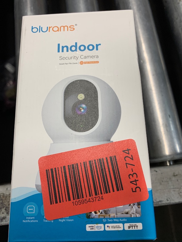 Photo 1 of (UNTESTED) blurams Indoor Camera 2K, Cameras for Home Security 5GHz, 360° Pet Camera w/Motion Tracking, Phone App, 2-Way Audio, IR Night Vision, Siren, Works with Alexa & Google Assistant