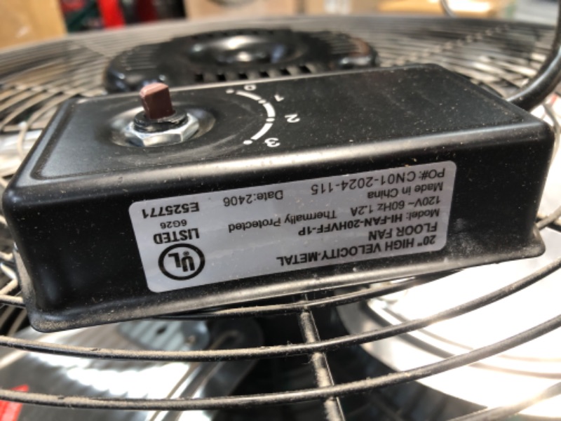 Photo 1 of ***CONTROL KNOB BROKEN OFF - DOESN'T POWER ON***
Tornado 20 Inch High Velocity Metal Floor Fan, 3-Speed Powerful Cooling for Industrial, Commercial, and Home Spaces, 120°Tilt, 6.0 FT Cord - UL safety Listed, Black