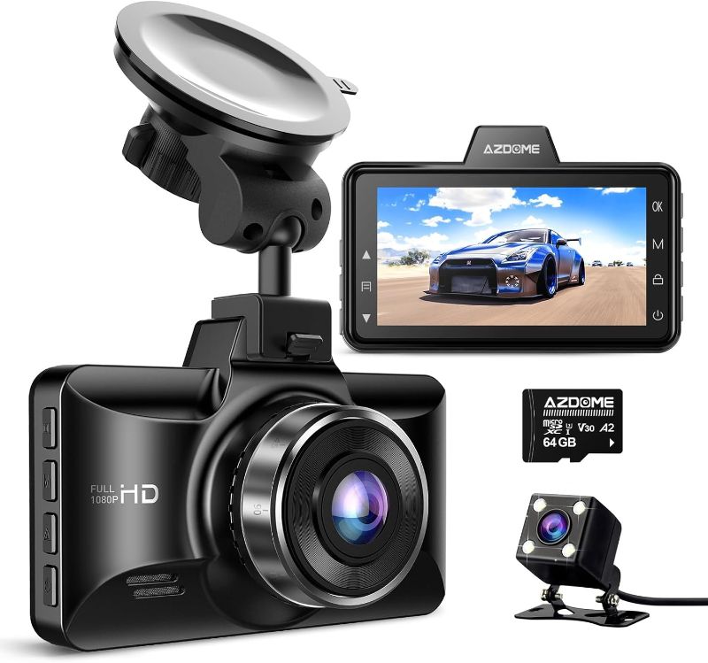 Photo 1 of ***PARTS ONLY***AZDOME M01 Dual Dash Cam Front and Rear with Free 64GB Card, 3" Screen Dual Dashboard Camera for Car, Built-in ADAS G-Sensor, 24H Parking Mode Car Camera (M01 Pro)
