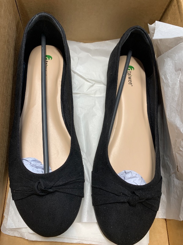 Photo 1 of (see all images) Ataiwee Women's Wide Width Flats Shoes - Ladies Cute Bow Comfortable Round Toe Ballet Shoes