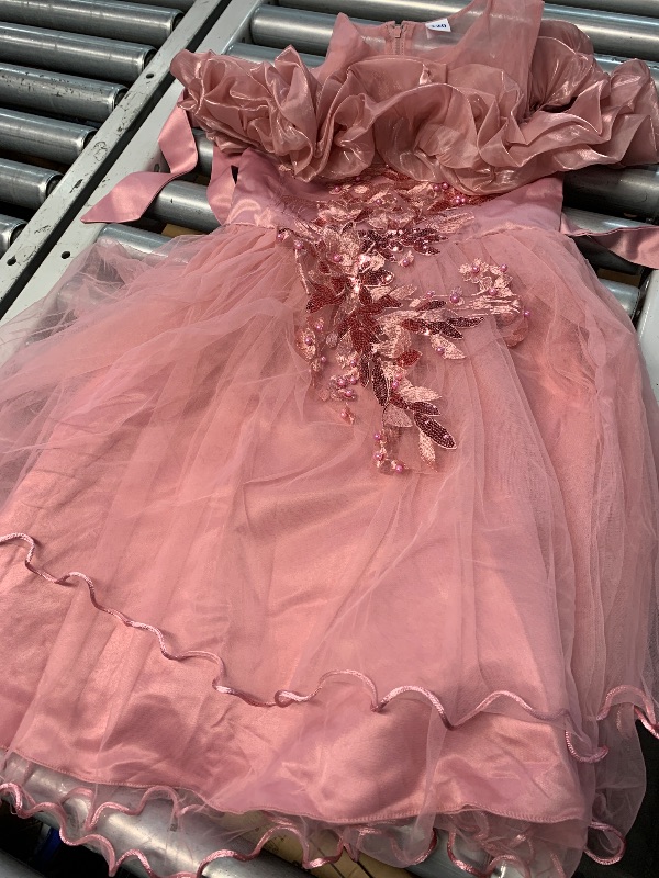 Photo 1 of (see all images) SYUKEKEYA Flower Girl's Long Dress Kids Lace Princess Puff Dress Wedding Birthday Party Dress 