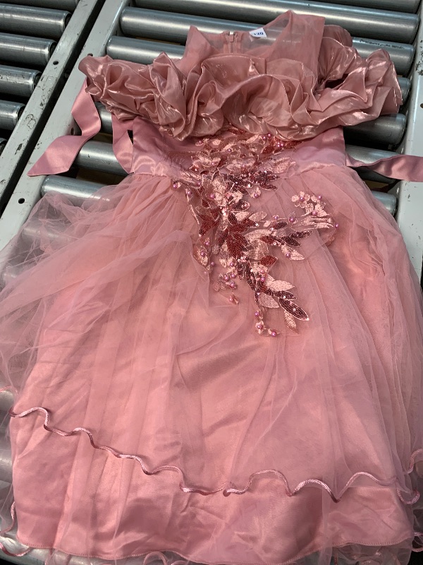 Photo 1 of (see all images) SYUKEKEYA Flower Girl's Long Dress Kids Lace Princess Puff Dress Wedding Birthday Party Dress 
