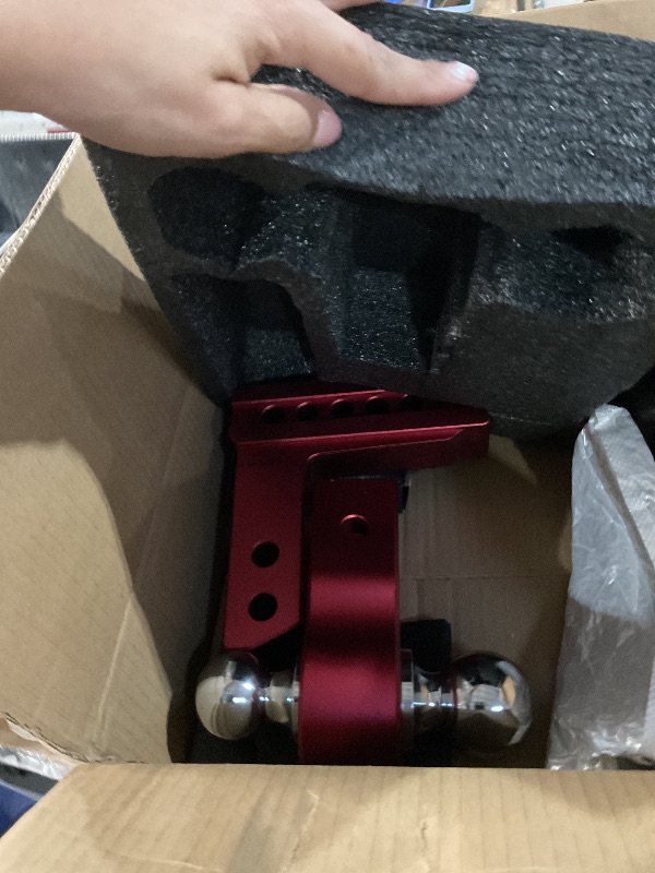 Photo 1 of ********PARTS ONLY********Adjustable Trailer Hitch, Fits 2 inch Receiver, 4 inch Drop/Rise Aluminum Drop Hitch, 12500LBS GTW, 2” & 2-5/16” Dual Ball, Ball Mount for Truck with Anti-Theft Hitch Locks, Hitch Tightener, Red