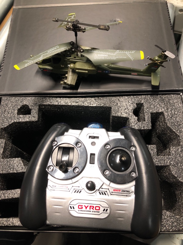 Photo 1 of (not functional)(sold for parts) XIKOTEC Remote Control Military Flying Helicopter Toy, 2.4GHz, 3.5 Channels Helicopter with Gyro & LED Light, Altitude Hold