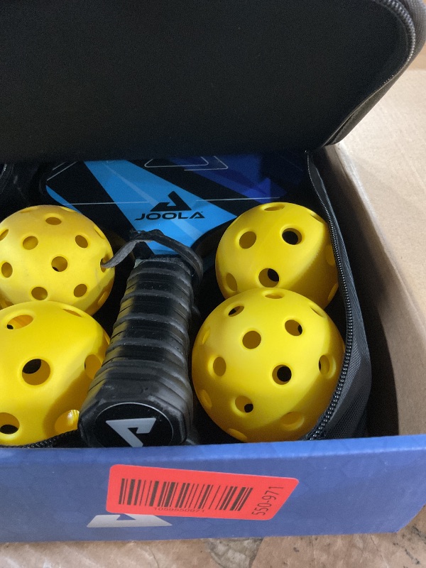 Photo 1 of ***(PARTS ONLY/ MAJOR DAMAGE)***JOOLA Ben Johns Pickleball Set - Made with Reinforced Fiberglass and Honeycomb Polypropylene - Includes 2 Paddles, 4 Balls, and JOOLA Pickleball Bag