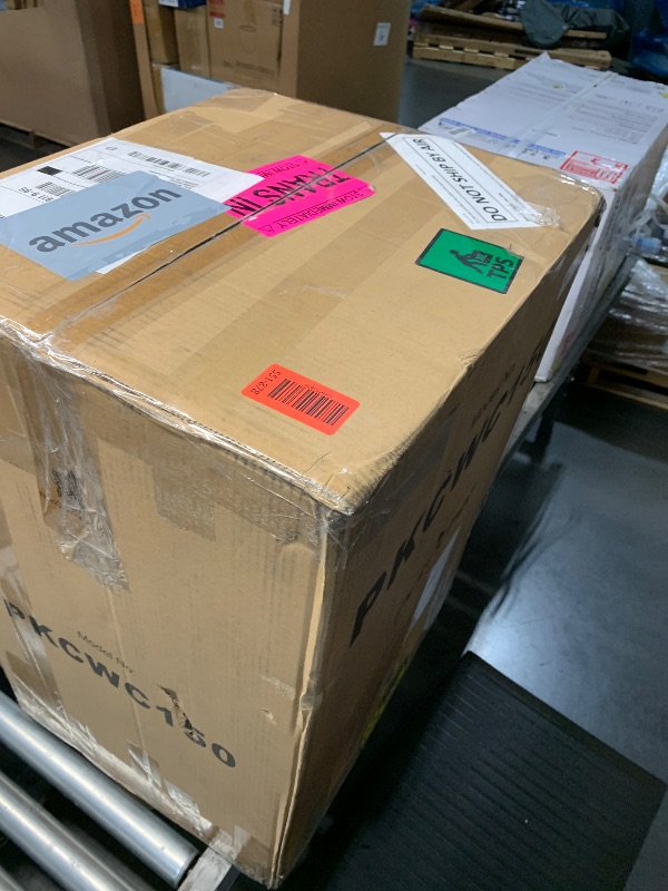 Photo 1 of ***SEE NOTES*** 
NutriChef Compressor Refrigerator White & Red Chiller Countertop Cooler-Freestanding Compact Mini Wine 15 Bottle Capacity, Digital, Glass Door, Black, Quiet Operation Fridge Touch Temperature Control