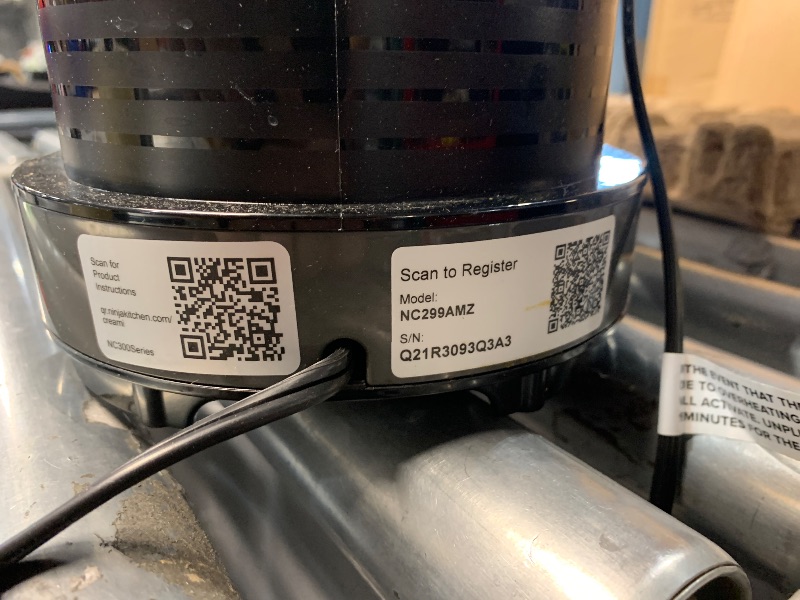 Photo 1 of *MACHINE ONLY* NO ADDITIONAL PINTS*SCRAPED UP* Ninja CREAMi, Ice Cream Maker, Ice Cream, Gelato, Sorbet ,Milkshakes, Mix-ins, Smoothie Bowls & More, 7-in-1, Ice Cream Pints, Pint lid, Healthy Ice Cream, Compact, Perfect for Kids, Black, NC299AMZ