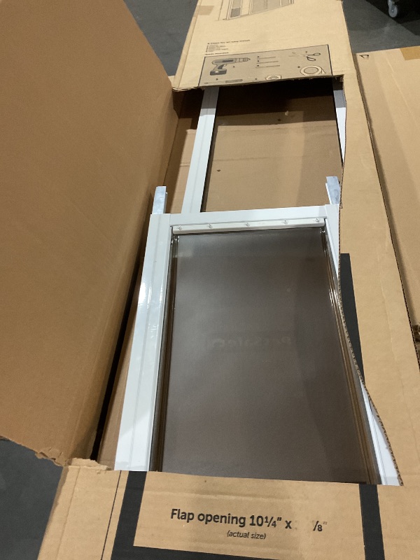 Photo 1 of (PARTIAL SET) (UNTESTED) PetSafe Doggy Door for Sliding Glass Doors, Adjustable Height 91 7/16" to 96", No-Cut DIY Install, Aluminum Panel