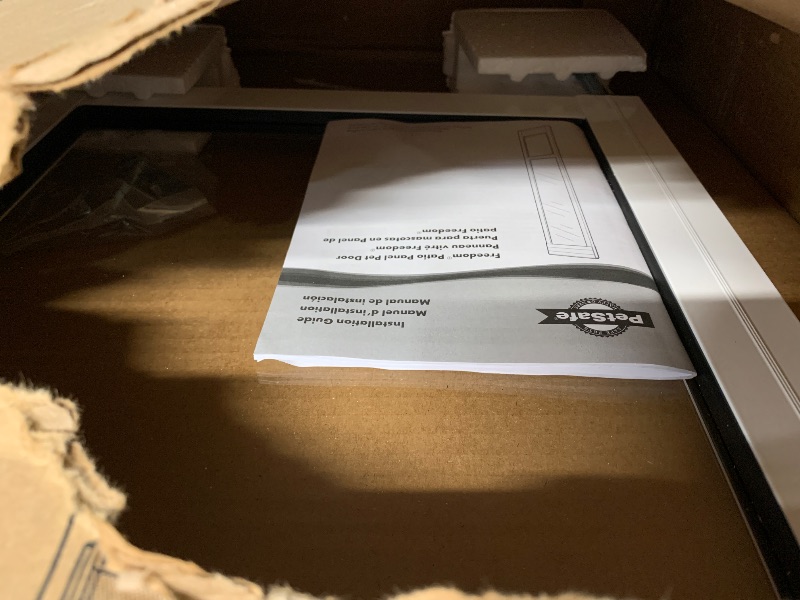 Photo 1 of (PARTIAL SET) (UNTESTED) PetSafe Doggy Door for Sliding Glass Doors, Adjustable Height 91 7/16" to 96", No-Cut DIY Install, Aluminum Panel