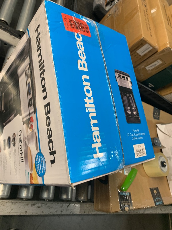 Photo 1 of ***(PARTS ONLY/ MAJOR DAMAGE/ NON FUNCTIONAL)***Hamilton Beach Programmable Drip Coffee Maker, 12 Cups, Front Access Easy Fill, Pause & Serve, 3 Brewing Options, Black (46310)