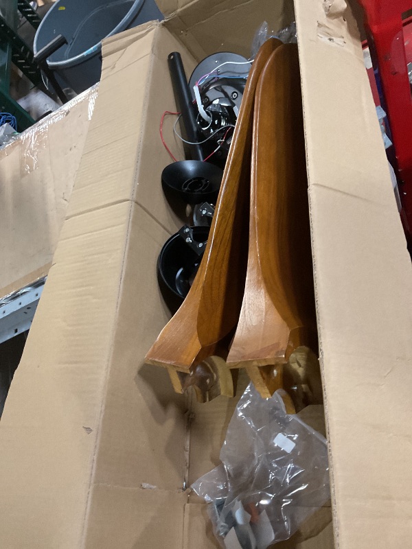 Photo 1 of ***HEAVILY USED - LIKELY MISSING PARTS***
ABZ 52 Inch Ceiling Fans with Lights and Remote Control, Outdoor Ceiling Fan with Light 3 Blades Propeller Solid Wood Ceiling Fan for Indoor Bedroom Living Room, Walnut Wood