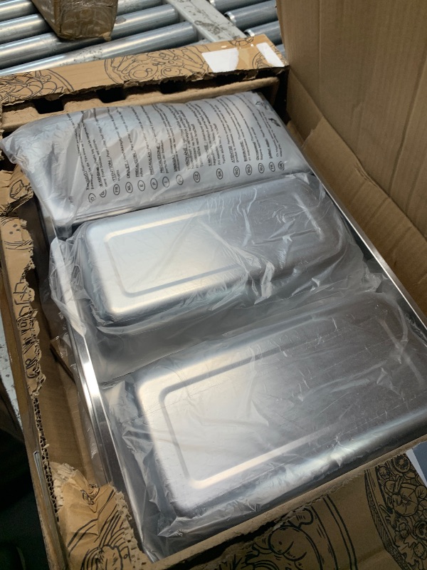 Photo 1 of (USED/FAIR) Elite Gourmet EWM-6171 Triple 3 x 2.5 Qt. Trays, Buffet Server, Food Warmer Temperature Control, Clear Slotted Lids, Perfect for Parties, Entertaining & Holidays, 7.5 Qt Total, Stainless Steel