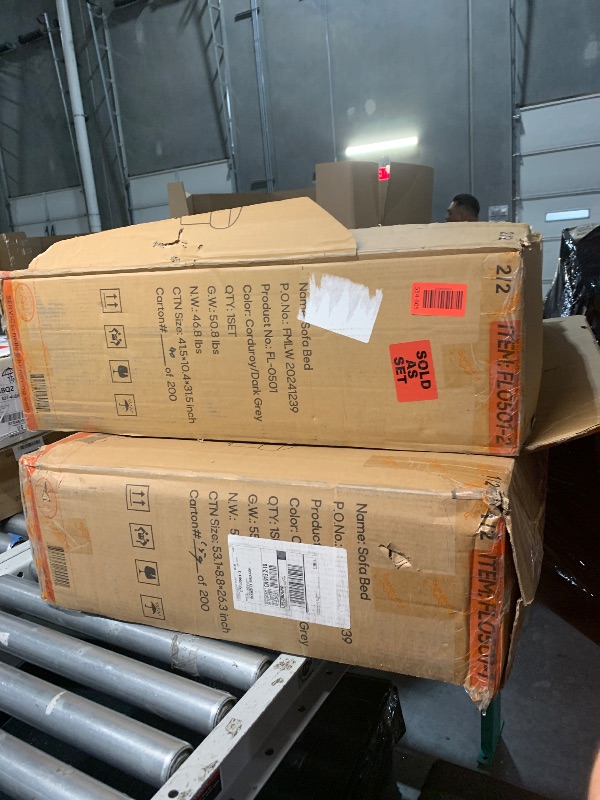 Photo 1 of *TWO BOXES** Furnimart Chaise Lounge Chair Indoor, 58 Inch Sleeper Sofa with 2 Throw Pillows, Fluffy Corduroy Loveseat Couch for Living Room, Comfy Oversized Reading Chair, Gray
***Full Set***