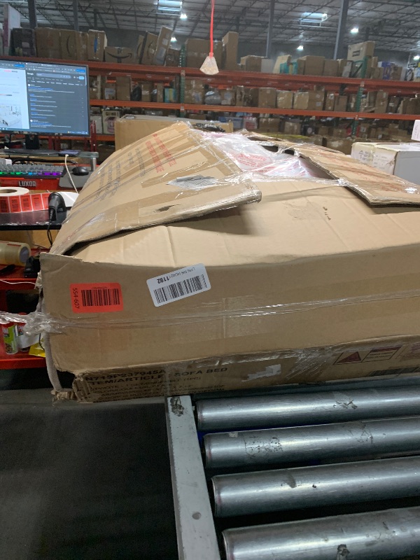 Photo 1 of ***********INCOMPLETE ITEM, THIS IS ONLY BOX #3 OUT OF 3************
Ball & Cast 83.5" L-Shaped Convertible Sofa Bed,Chenille Fabric Sectional Couch with Reversible Storage Chaise Lounge and 2 Cup Holders and 2 USB Ports,Comfy Sofabed for Living Room,Beig