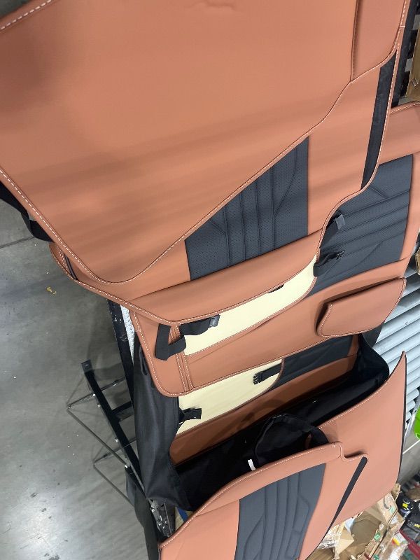 Photo 1 of **NOT A FULL SET**Coverado Seat Covers, Car Seat Covers Full Set, Leather Seat Covers for Cars, Automotive Seat Covers Car Seat Protector Car Accessories Fit for Most Sedans SUV Pick-up Truck(Black&Brown)