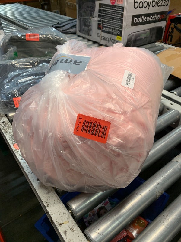 Photo 1 of Andency Pink Comforter Set Queen Size, Lightweight Fluffy Farmhouse Pink Ruffle Bedding Set, Soft Microfiber All Season Shabby Chic Bed Comforter Set 3 Pieces(1 Ruffle Comforter 2 Pillowcases)