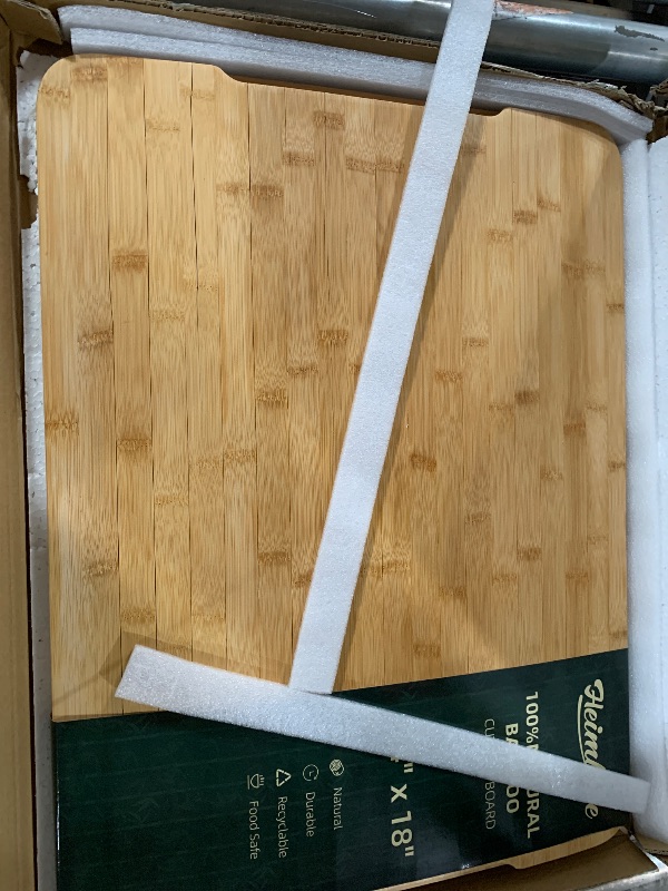 Photo 1 of ***** see photos, has cracking!!**24" Extra Large Cutting Board, Wooden Cutting Boards for Kitchen Charcuterie Boards with Juice Groove and Handles, Chopping Board for Meat, Vegetables and Cheese