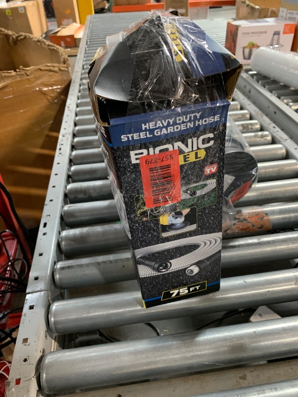 Photo 1 of ****DAMAGED SEE PHOTOS ***Bionic Steel 75 Ft Garden Hose with Nozzle, Premium 304 Stainless Steel Metal Water Hose 75Ft, Flexible, Rust Proof, Lightweight, Heavy Duty, Crush Resistant Fittings, Easy Coil, 500 PSI, 2025 Model