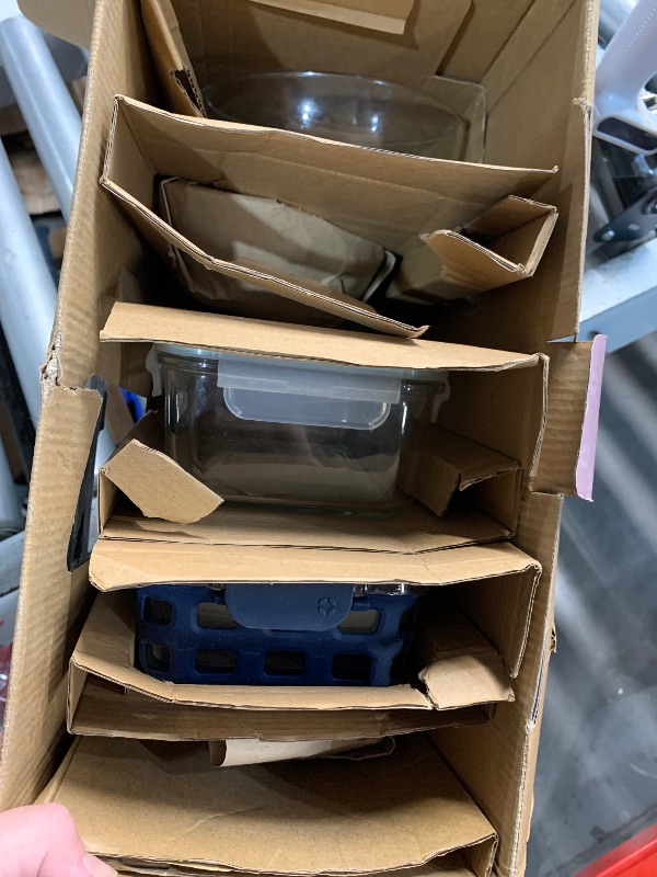 Photo 1 of ***(IMPORTANT SEE NOTES BEFORE BIDDING)***Ello Duraglass 3.4 Cup Meal Prep Sets 10Pc, 5 Pack Set- Glass Food Storage Container with Silicone Sleeve and Airtight BPA-Free Plastic Lids, Dishwasher, Microwave, and Freezer Safe, Evening Orchard
