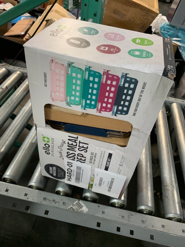 Photo 1 of ***(IMPORTANT SEE NOTES BEFORE BIDDING)***Ello Duraglass 3.4 Cup Meal Prep Sets 10Pc, 5 Pack Set- Glass Food Storage Container with Silicone Sleeve and Airtight BPA-Free Plastic Lids, Dishwasher, Microwave, and Freezer Safe, Evening Orchard