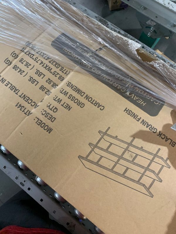 Photo 1 of Harper 64'' Wide Rectangular Console Table in Black Grain