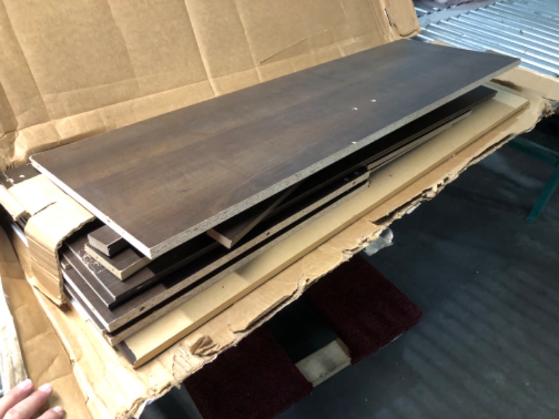 Photo 1 of ***DAMAGED - INCOMPLETE - SEE PICTURES***
Prepac Shoe Storage Cubbie Bench, 24" x 48" x 16", Espresso