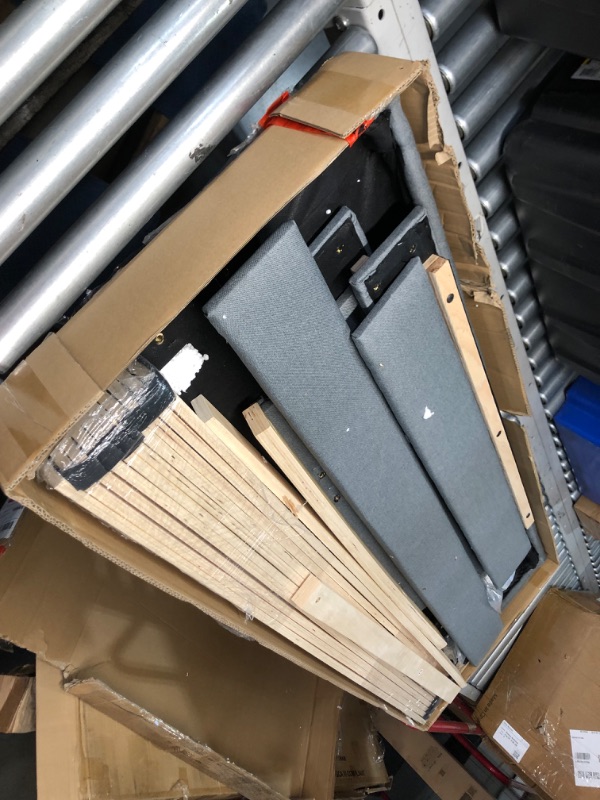 Photo 1 of ***DAMAGED - SLASHED DOWN HEADBOARD - SEE PICTURES***
Novilla Full Bed Frame Upholstered Platform Full Size Bed Frame with Adjustable Headboard, Strong Weight Capacity, No Box Spring Needed, Easy Assembly, Grey