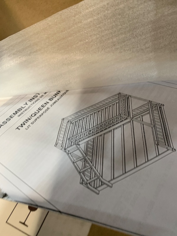 Photo 1 of ************INCOMPLETE ITEM, THIS IS ONLY BOX #1 OUT OF 2 BOXES**********
Merax Twin XL Over Queen Floor Bunk Bed, Kids Brown Wood Bunk Bed Frame with Ladder & Guardrails, Space Saving Teens Youths Beds for Bedroom, Guest Room, Noise Free, No Box Spring N