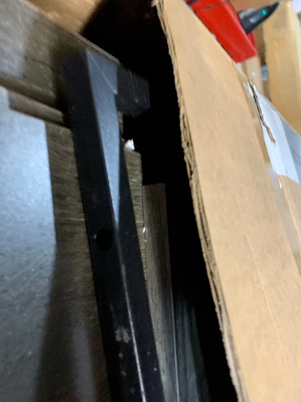 Photo 1 of ***MAJOR DAMAGE - INCOMPLETE - SEE PICTURES***
YITAHOME Corner TV Stand Dark Grey Oak, Corner Entertainment Center, TV Cabinet with LED Light and Power Outlet, Modern Media Console, TV Console for Living Room Bedroom