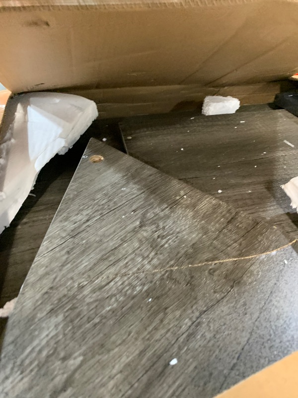 Photo 1 of ***MAJOR DAMAGE - INCOMPLETE - SEE PICTURES***
YITAHOME Corner TV Stand Dark Grey Oak, Corner Entertainment Center, TV Cabinet with LED Light and Power Outlet, Modern Media Console, TV Console for Living Room Bedroom