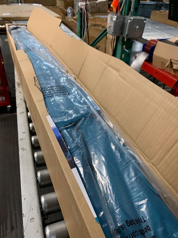 Photo 1 of ***(MAJOR DAMAGE/ SEE NOTES)***Blissun Square Patio Umbrella with 28 LED Lights, Solar Umbrella Table Market Umbrella with Tilt and Crank Outdoor Umbrella for Garden, Deck, Backyard, Pool and Beach, Cerulean