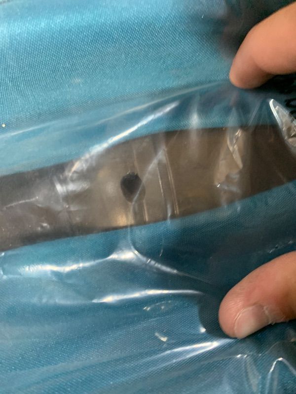 Photo 1 of ***(MAJOR DAMAGE/ SEE NOTES)***Blissun Square Patio Umbrella with 28 LED Lights, Solar Umbrella Table Market Umbrella with Tilt and Crank Outdoor Umbrella for Garden, Deck, Backyard, Pool and Beach, Cerulean