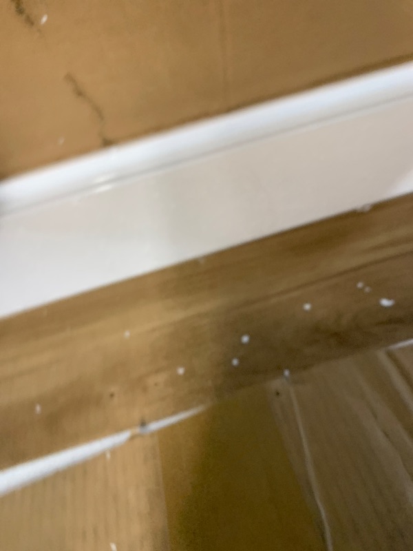 Photo 1 of LITTLE TREE 47-Inch Reception Desk with Counter, Oak Front Desk Reception Room Table, Retail Counter for Checkout, Modern Welcome Desk for Lobby, Office, Beauty Salon