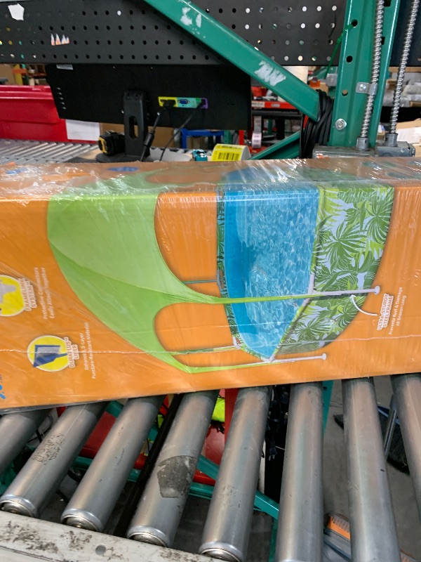 Photo 1 of ***FACTORY SEALED BRAND NEW***
H2OGO! Kids Splash-in-Shade 8-Foot Round Steel Frame Above Ground Pool with Water Mister and Canopy Sunshade, Green Tropical Leaf Print