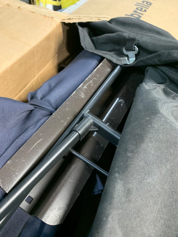 Photo 1 of *******PARTS ONLY*******wikiwiki 10ft Patio Umbrella with Base Included, Outdoor Offset Cantilever Umbrella, Infinite Tilt, Crank and Cross Base, Navy