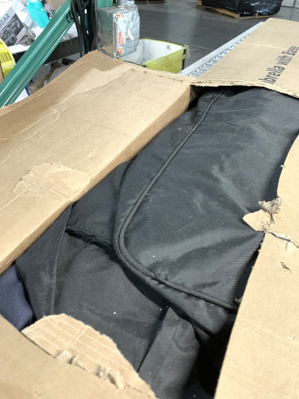 Photo 1 of *******PARTS ONLY*******wikiwiki 10ft Patio Umbrella with Base Included, Outdoor Offset Cantilever Umbrella, Infinite Tilt, Crank and Cross Base, Navy