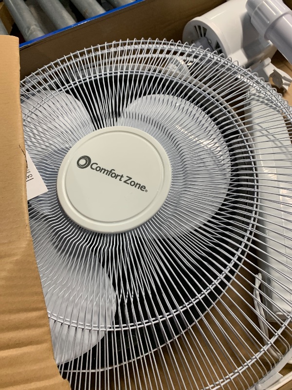 Photo 1 of (used)(see images) Comfort Zone 18-Inch Oscillating Pedestal Fan with Remote Control, 3-Speed Standing Fan with Adjustable Height (45–52”)